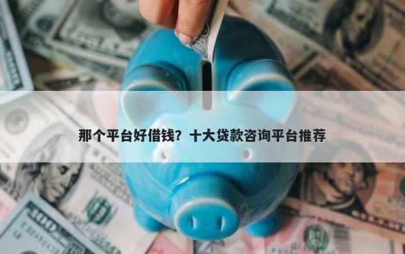 那个平台好借钱？十大贷款咨询平台推荐