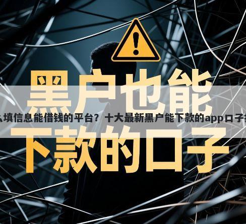 怎么填信息能借钱的平台？十大最新黑户能下款的app口子推荐