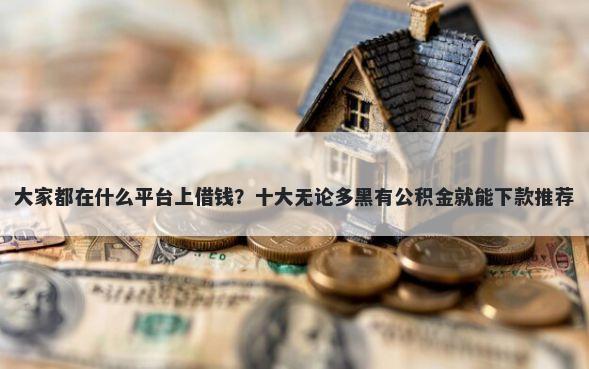 大家都在什么平台上借钱？十大无论多黑有公积金就能下款推荐