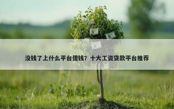 没钱了上什么平台借钱?十大工资贷款平台推荐