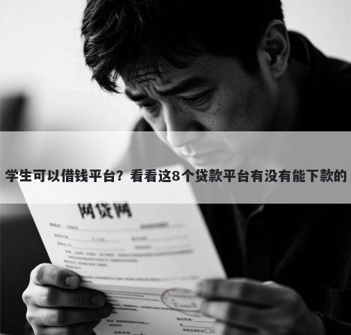 学生可以借钱平台？看看这8个贷款平台有没有能下款的