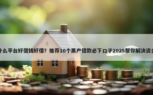 还有什么平台好借钱好借？推荐10个黑户借款必下口子2025帮你解决资金问题