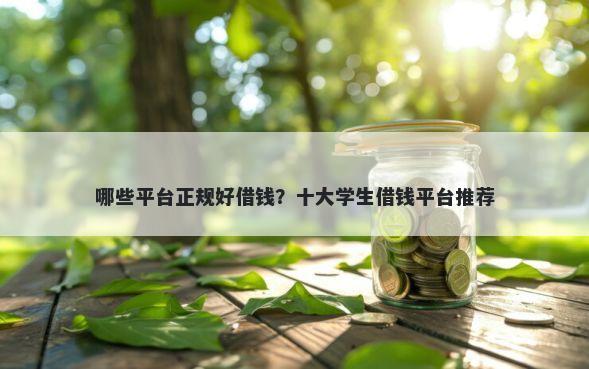哪些平台正规好借钱?十大学生借钱平台推荐