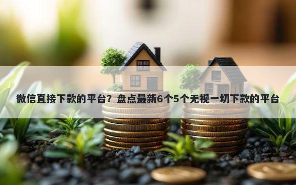 微信直接下款的平台？盘点最新6个5个无视一切下款的平台