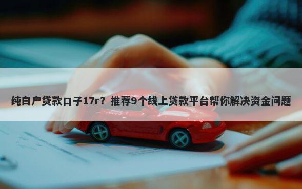 纯白户贷款口子17r？推荐9个线上贷款平台帮你解决资金问题