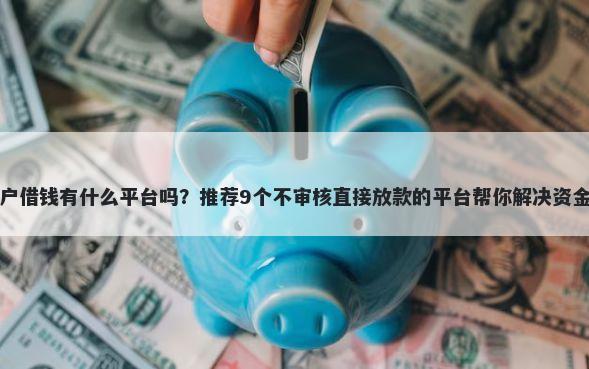 小商户借钱有什么平台吗？推荐9个不审核直接放款的平台帮你解决资金问题