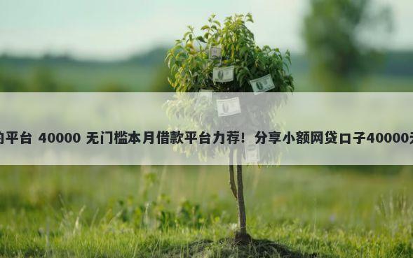 借钱最难的平台 40000 无门槛本月借款平台力荐！分享小额网贷口子40000无门槛借款