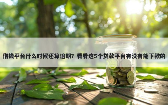 借钱平台什么时候还算逾期？看看这5个贷款平台有没有能下款的
