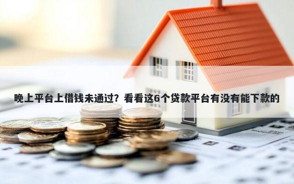 晚上平台上借钱未通过？看看这6个贷款平台有没有能下款的