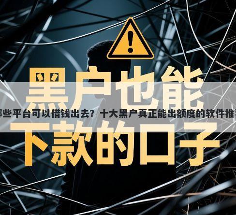 哪些平台可以借钱出去?十大黑户真正能出额度的软件推荐