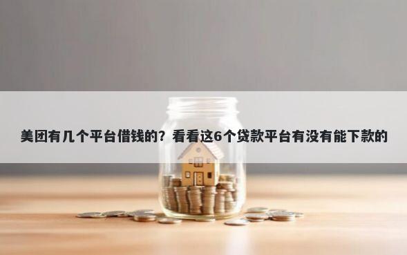 美团有几个平台借钱的?看看这6个贷款平台有没有能下款的