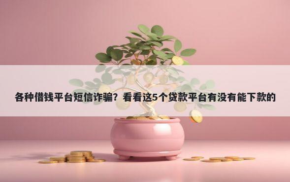 各种借钱平台短信诈骗？看看这5个贷款平台有没有能下款的