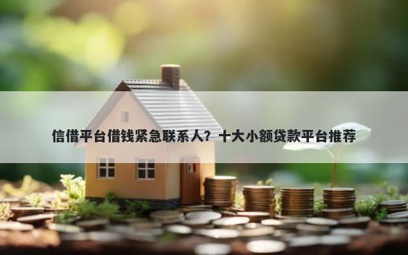 信借平台借钱紧急联系人？十大小额贷款平台推荐