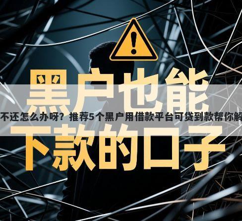 平台上借钱不还怎么办呀?推荐5个黑户用借款平台可贷到款帮你解决资金问题