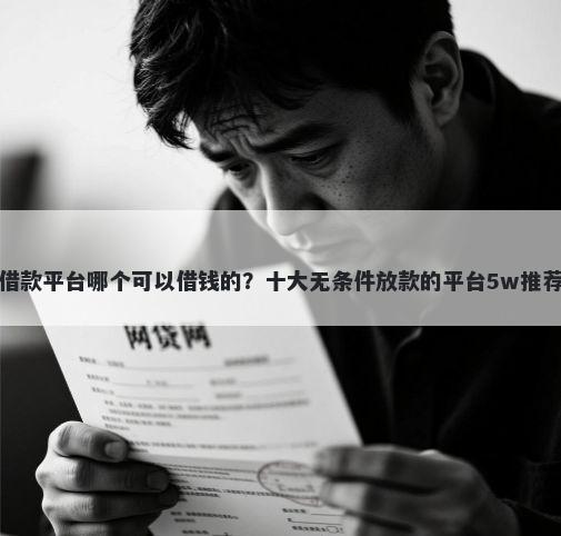 借款平台哪个可以借钱的?十大无条件放款的平台5w推荐
