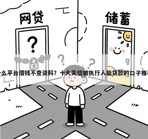 什么平台借钱不查资料?十大失信被执行人能贷款的口子推荐
