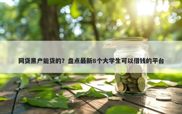 网贷黑户能贷的？盘点最新8个大学生可以借钱的平台